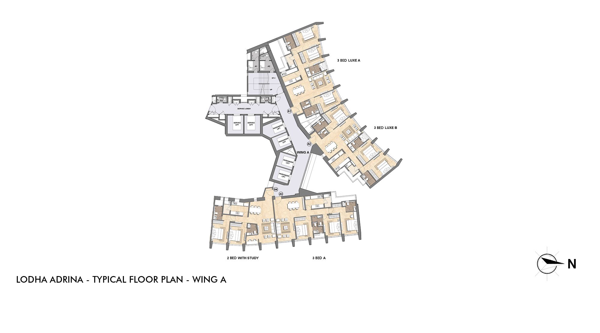 LODHA-ADRINA-TYPICAL-FLOOR-PLAN-A-WING