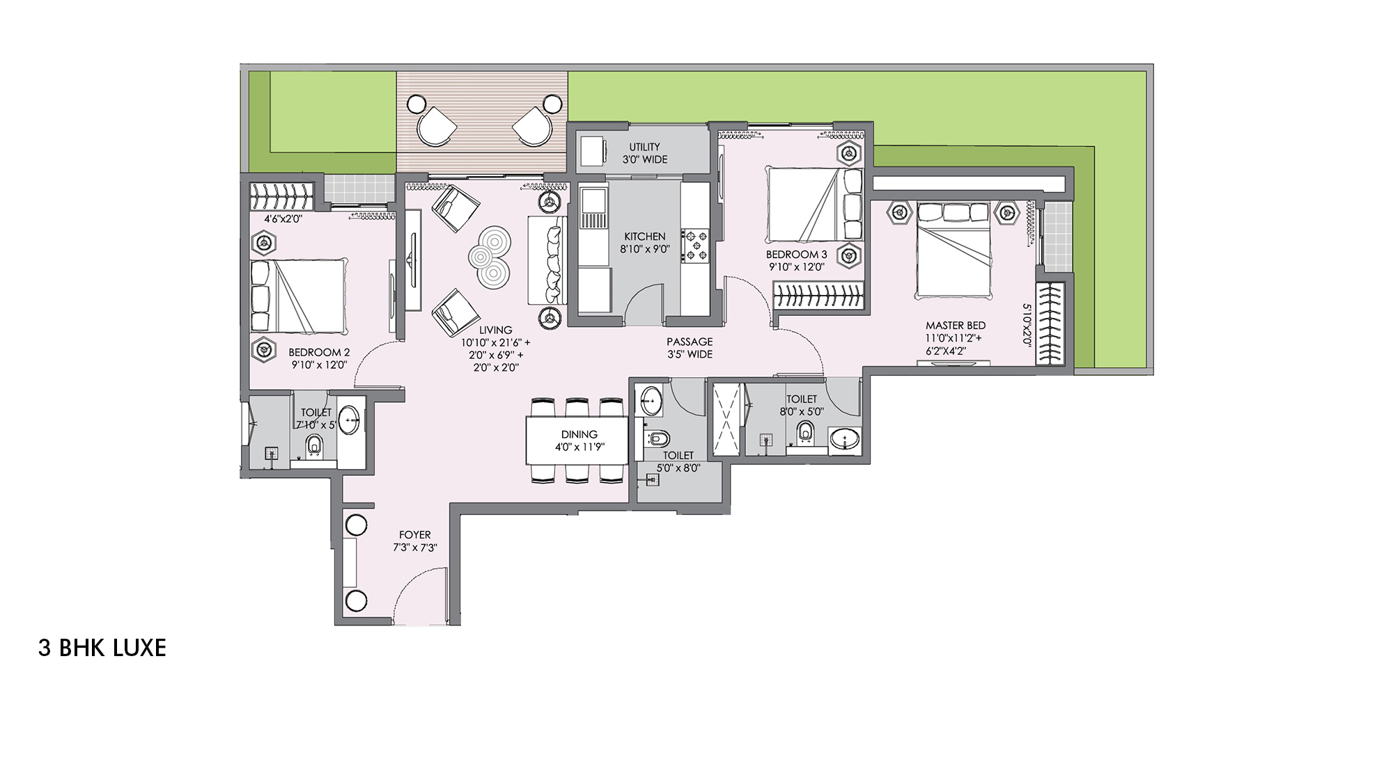 Lodha-Sterling-3-BHK-LUXE-1-Floor-Unit-Plan