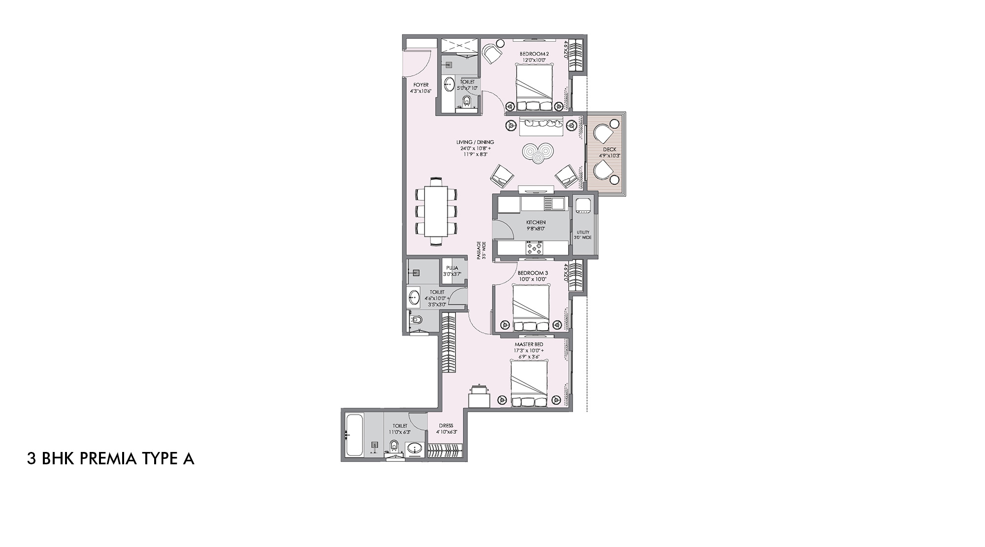 Lodha-Sterling-3-BHK-PREMIA-TYPE-A-Floor-Unit-Plan