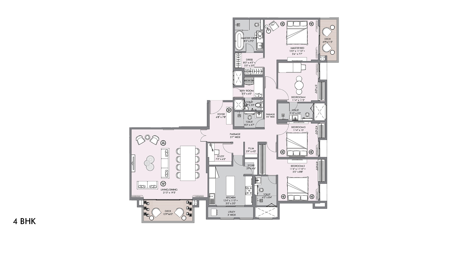 Lodha-Sterling-4-BHK-Floor-Unit-Plan