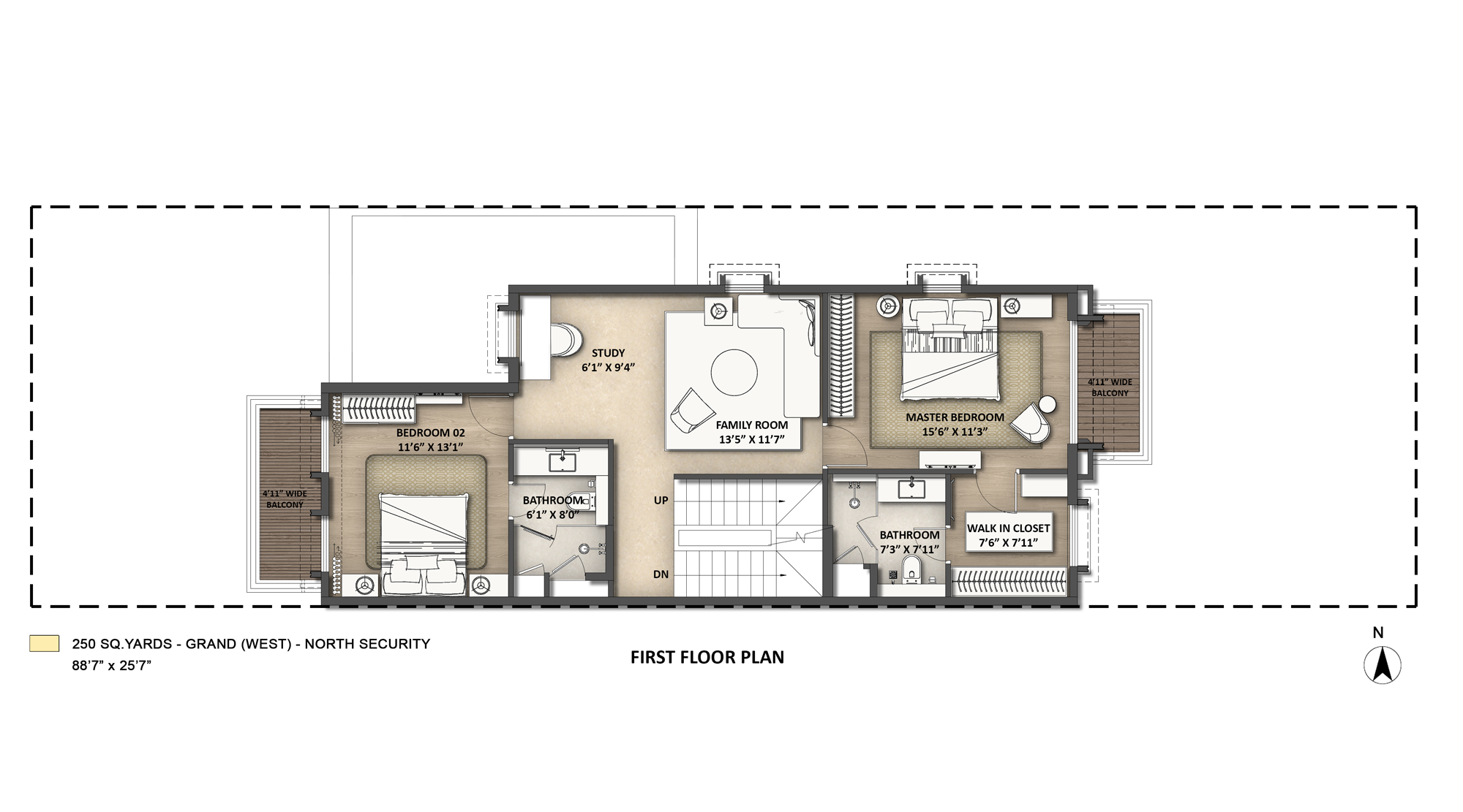Lodha-Villa-Royale-250-Sq-Yards-Grand-West-North-Security-First-Floor-Plan