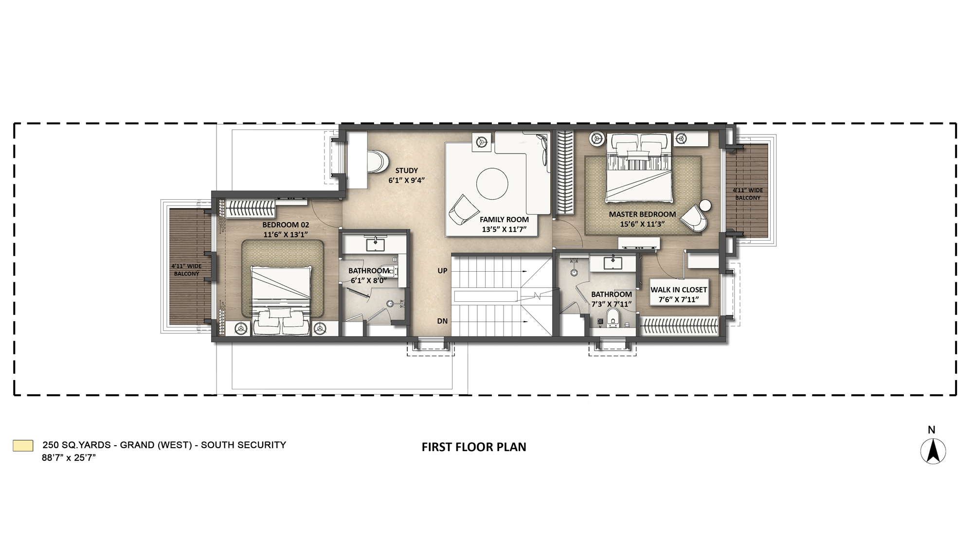 Lodha-Villa-Royale-250-Sq-Yards-Grand-West-South-Serenity-First-Floor-Plan