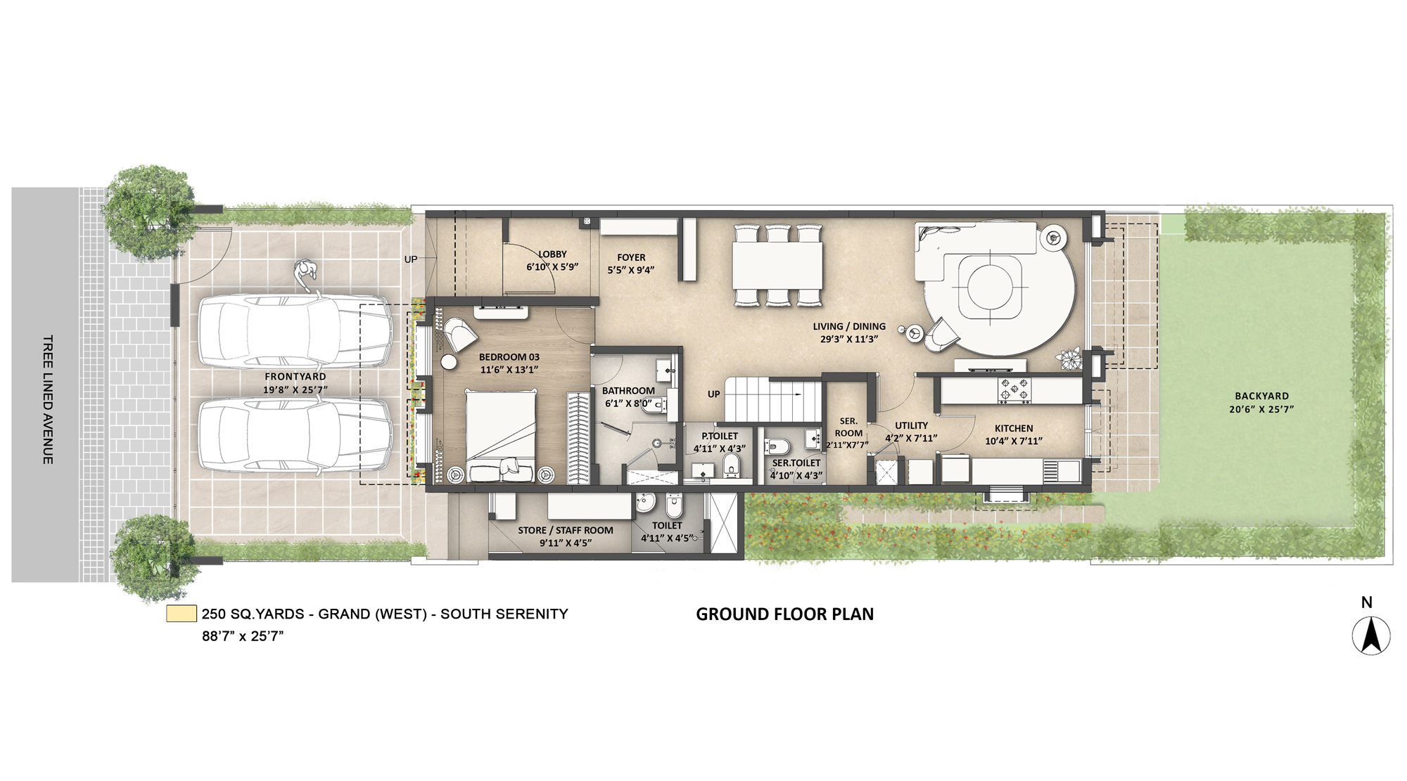Lodha-Villa-Royale-250-Sq-Yards-Grand-West-South-Serenity-Ground-Floor-Plan