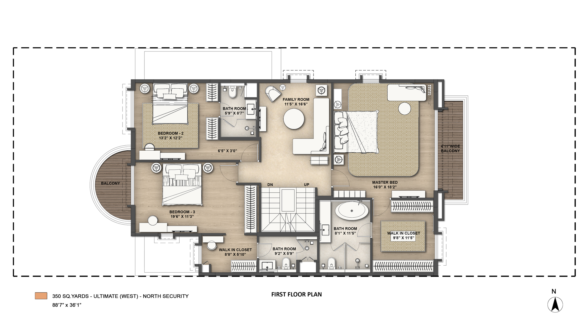 Lodha-Villa-Royale-350-Sq-Yards-Ultimate-West-North-Security-First-Floor-Plan