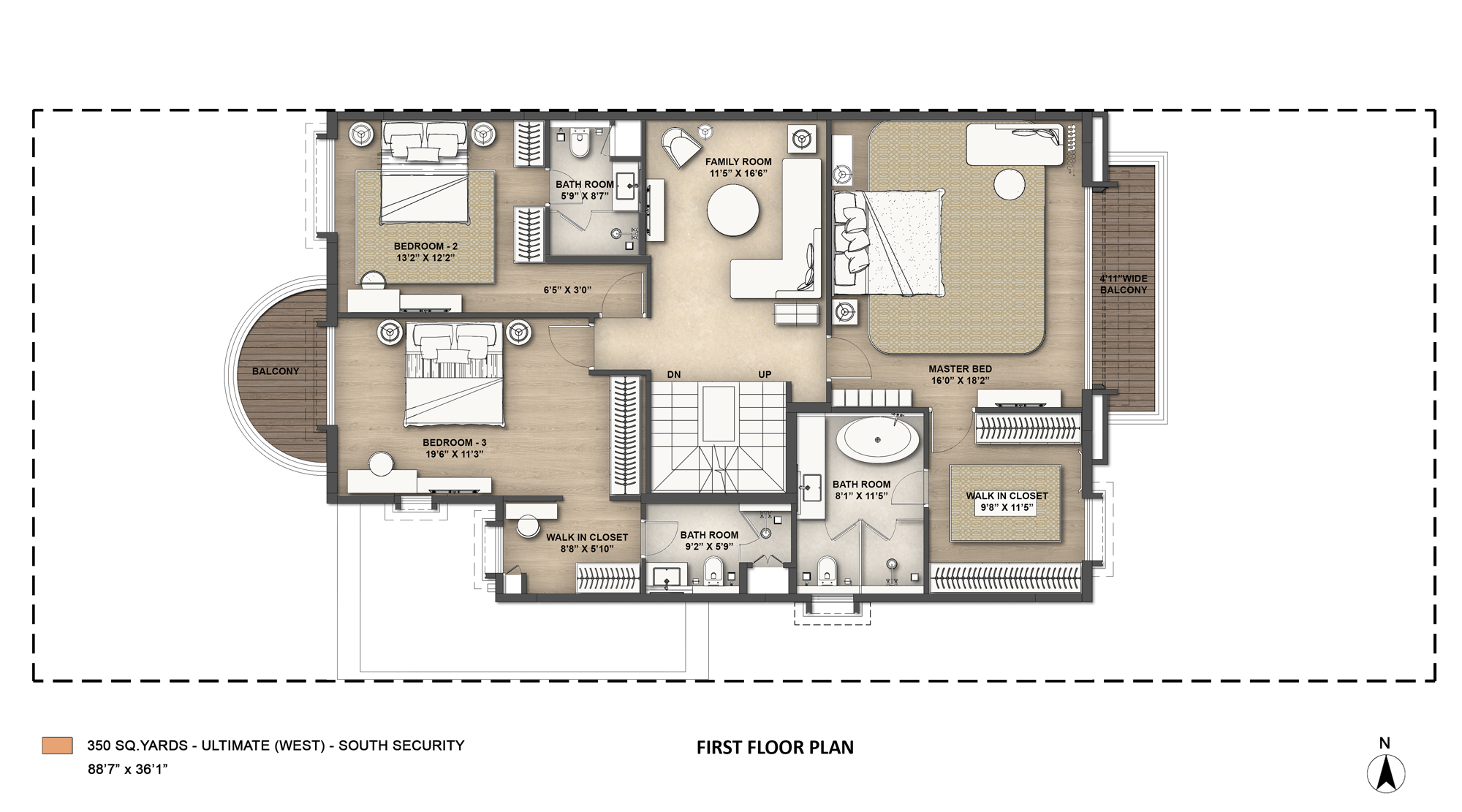 Lodha-Villa-Royale-350-Sq-Yards-Ultimate-West-South-Security-First-Floor-Plan