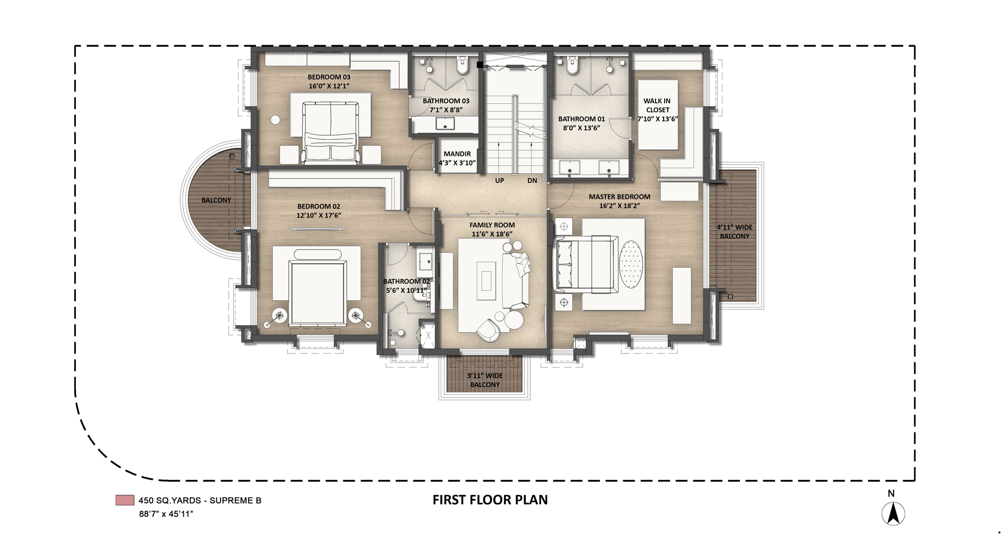 Lodha-Villa-Royale-450-Sq-Yards-Supreme-B-First-Floor-Plan