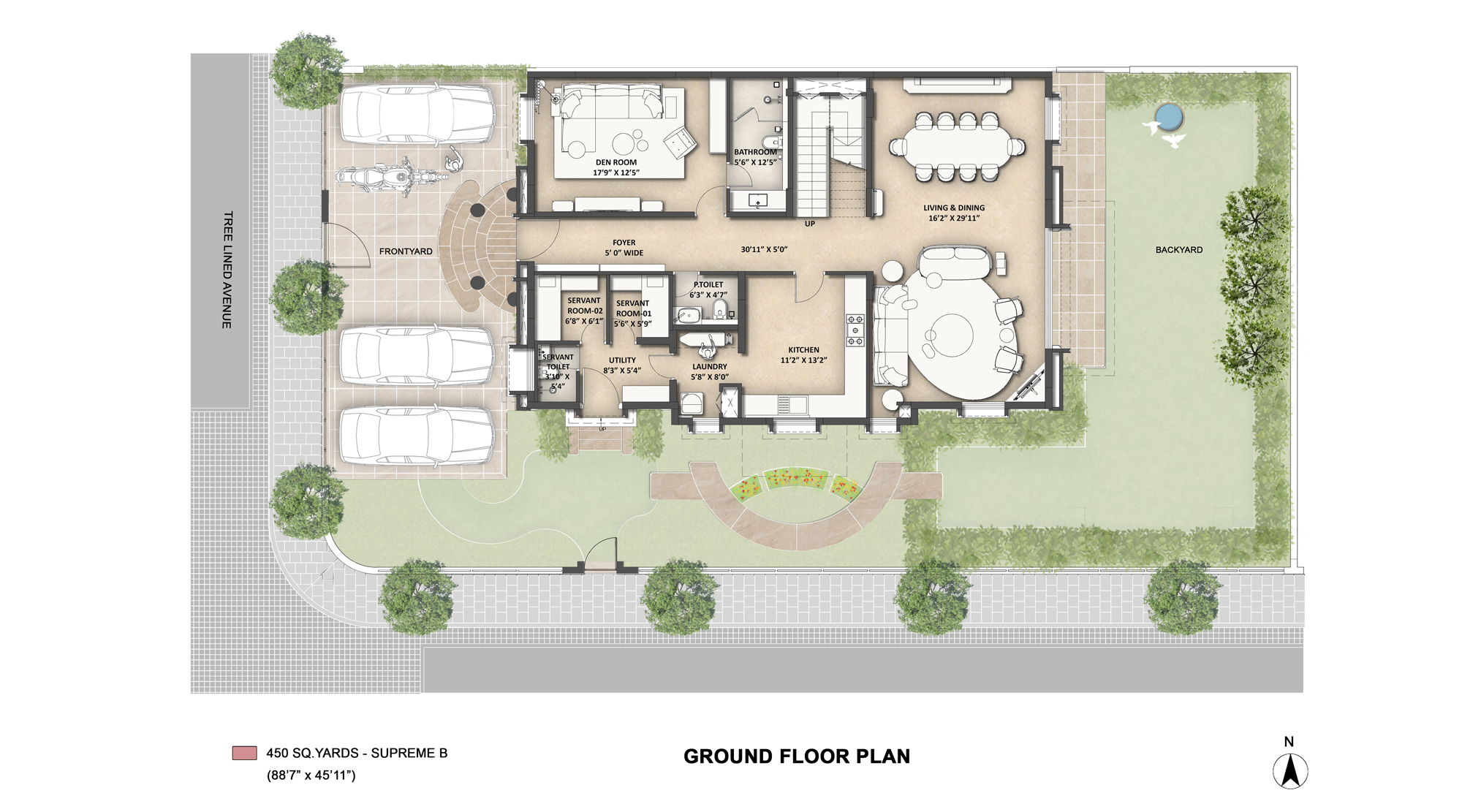 Lodha-Villa-Royale-450-Sq-Yards-Supreme-B-Ground-Floor-Plan