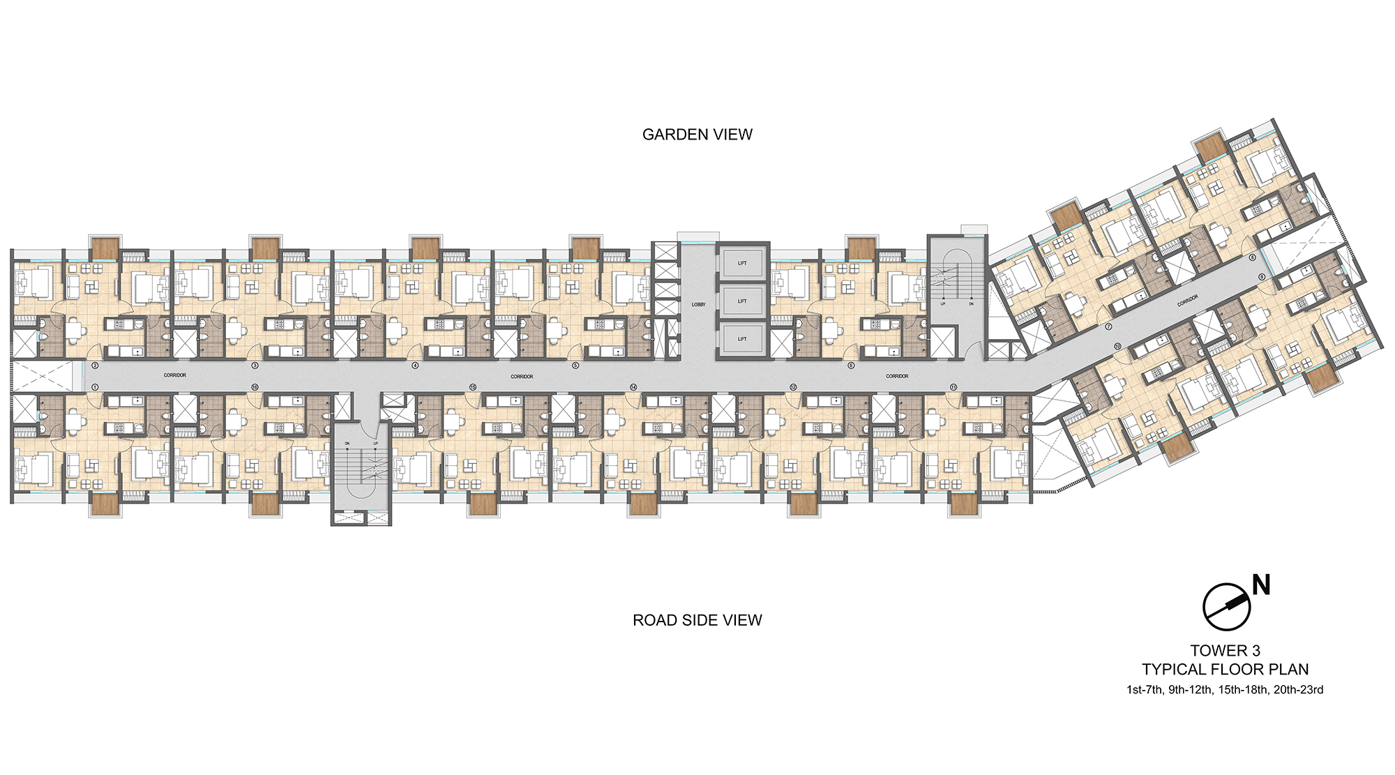 Lodha-Crown-Kolshet-Thane-T3-Typical-floor-plan