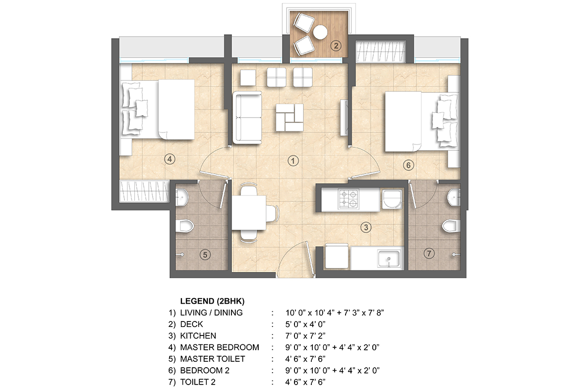 Lodha-Crown-Kolshet-Thane-T3-Typical-floor-unit-plan
