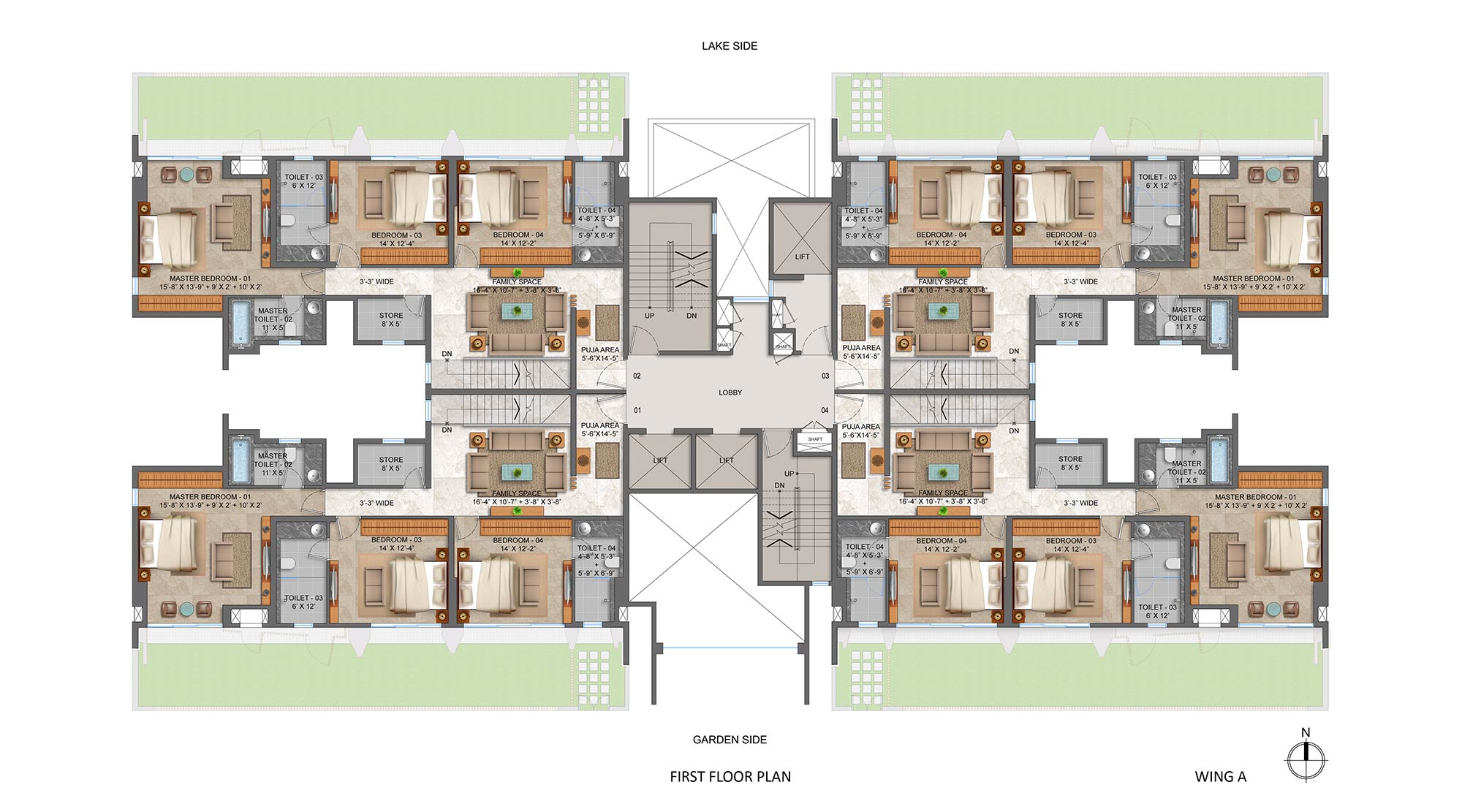 Lodha-Serenity-Palava-Dombivali-First-Floor-Plan-Wing-A