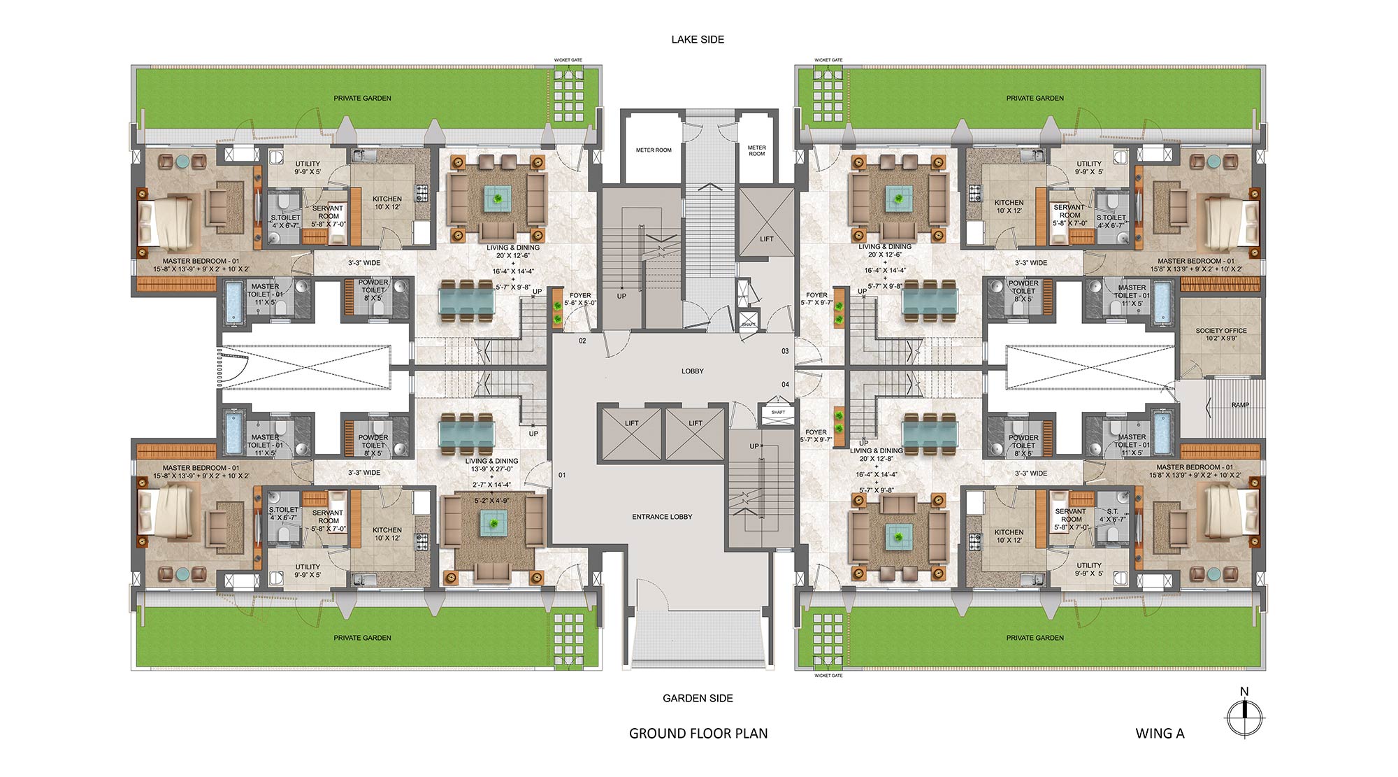 Lodha-Serenity-Palava-Dombivali-Ground-Floor-Plan-Wing-A