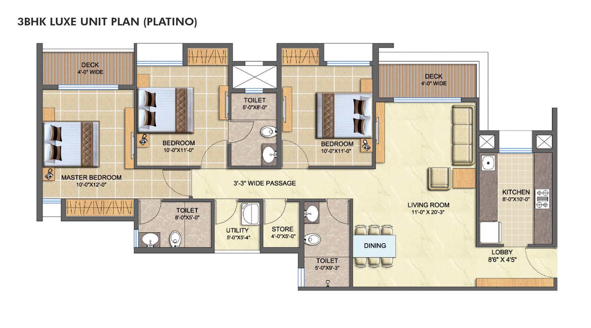 Lodha-Splendora-3-BHK-Luxe-Platino-Floor-Unit-Plan