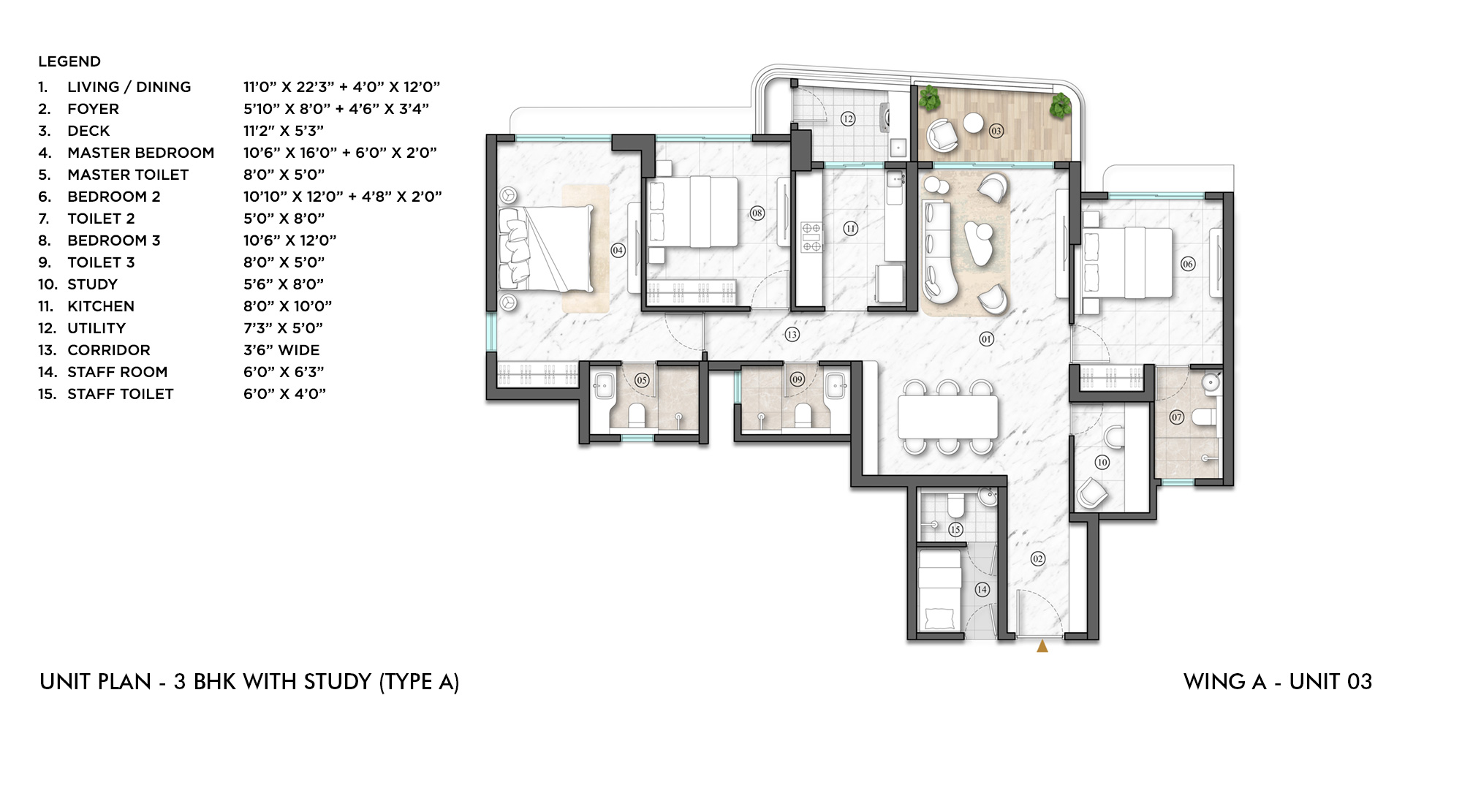 Lodha-Stella-3-BHK-WITH-STUDY-TYPE-A-WING-A-UNIT-03-Floor-Unit-Plan