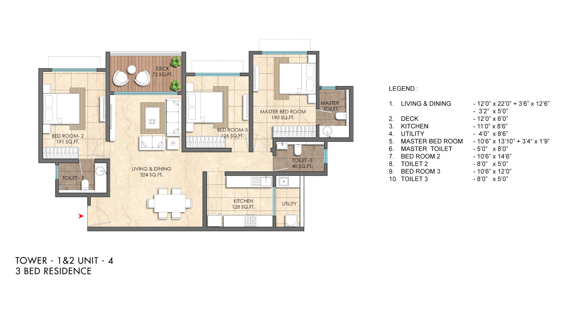 Lodha-Altero-Wakad-Pune-3-Bed-Tower-1-and-2-Unit-4-Plan