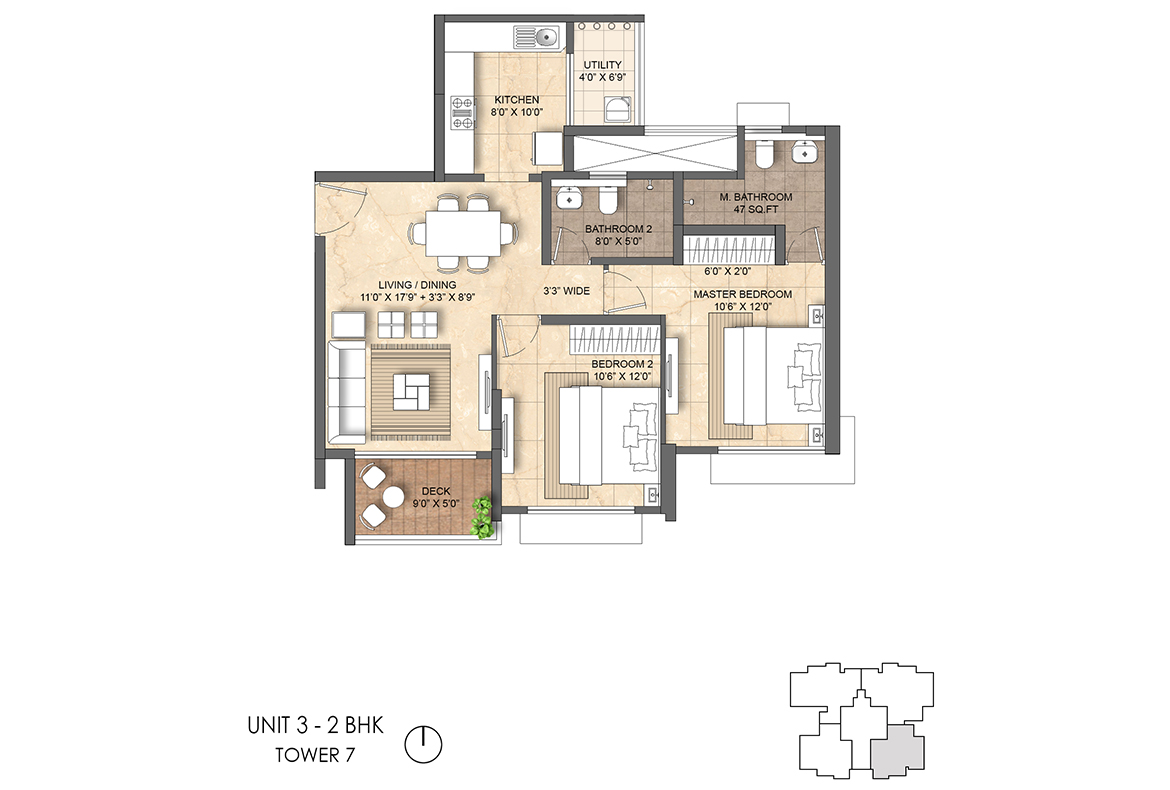 Lodha-Bella-Vita-2-BHK-Floor-Unit-Plan