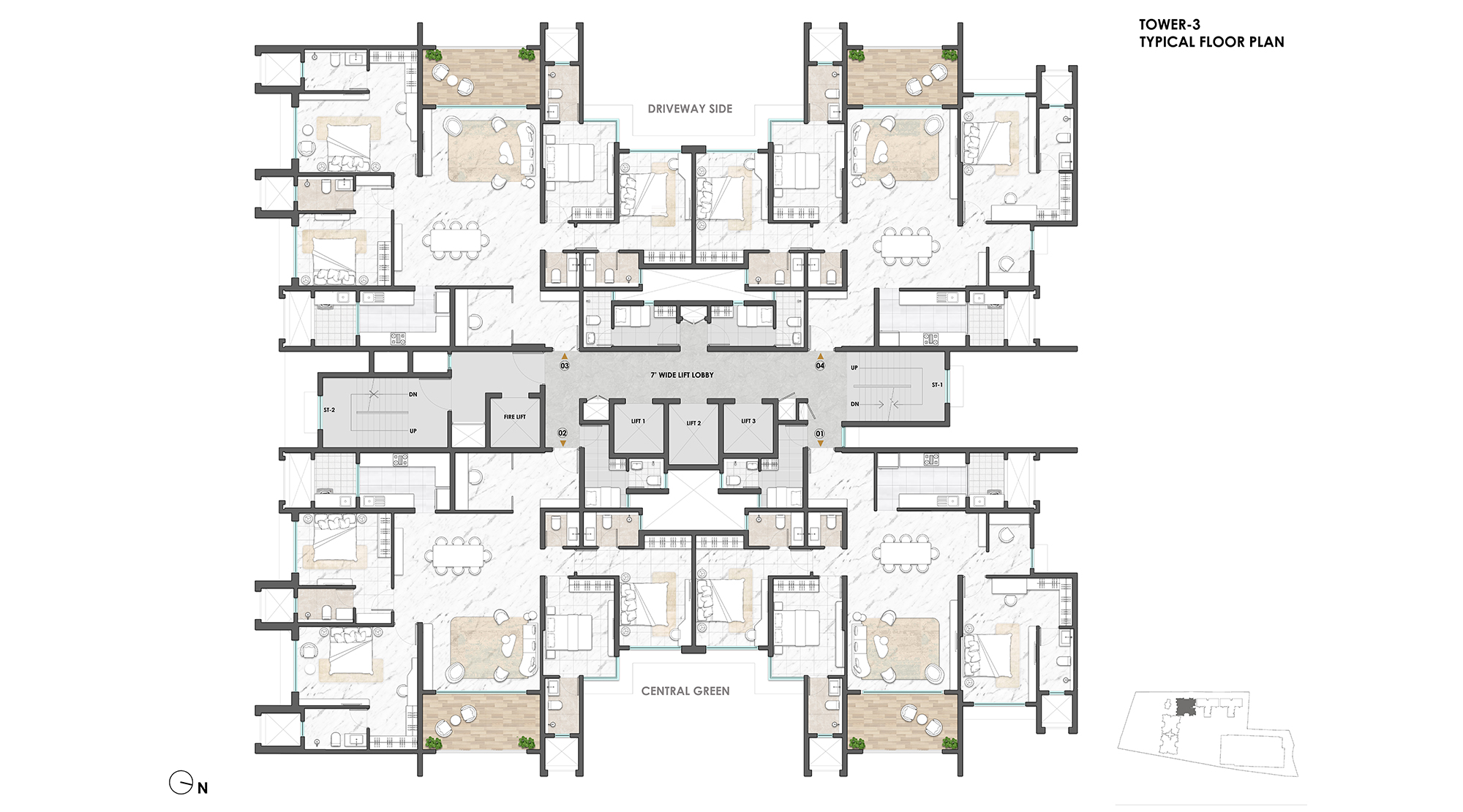 Lodha-Massimo-Baner-Pune-T3-TYPICAL-FLOOR-PLAN