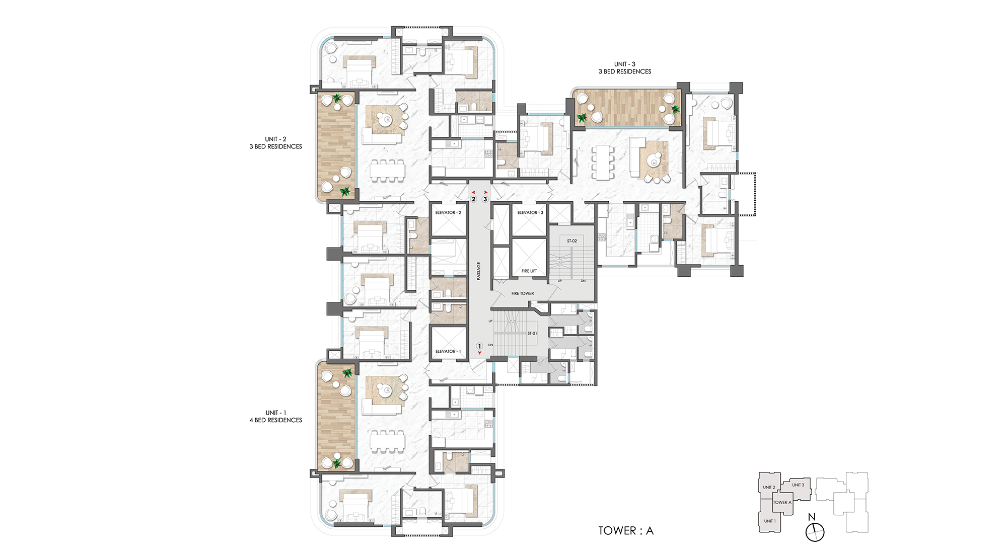 Lodha-Palais-Kothrud-Pune-TOWER-A-TYPICAL-FLOOR-PLAN